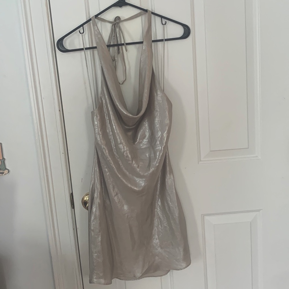 Shimmery Zara halter mini dress